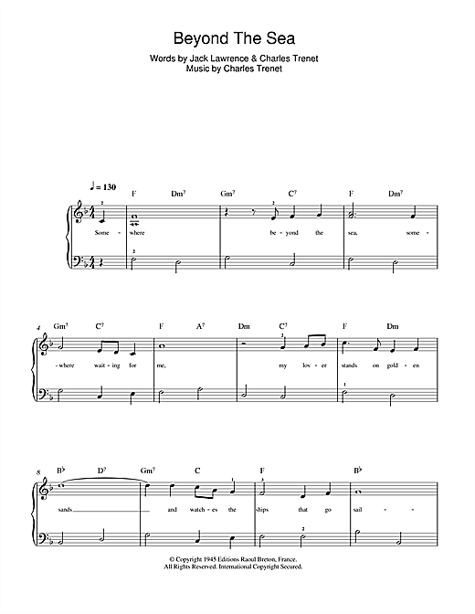 Frank Sinatra Beyond The Sea sheet music notes and chords. Download Printable PDF.
