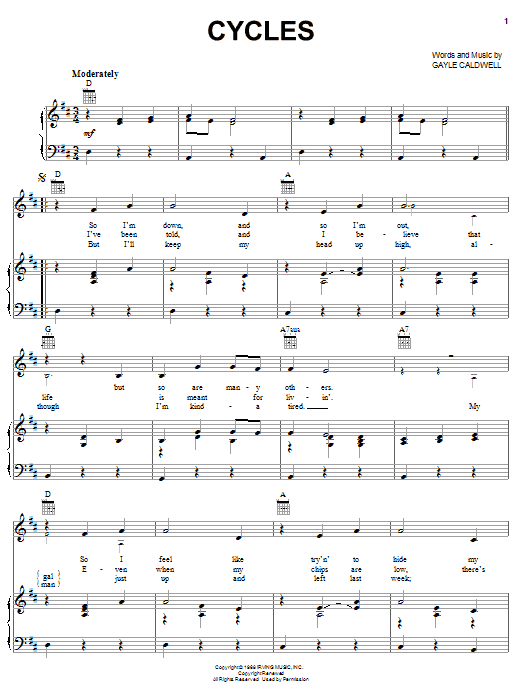 Frank Sinatra Cycles sheet music notes and chords. Download Printable PDF.