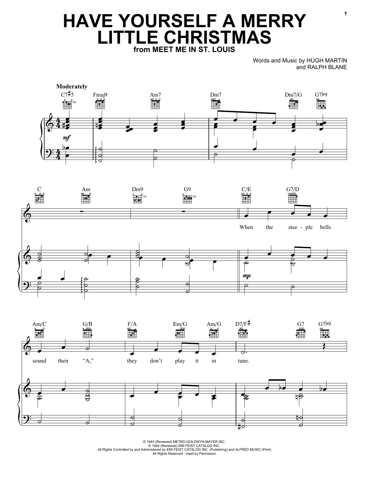 Frank Sinatra Have Yourself A Merry Little Christmas sheet music notes and chords. Download Printable PDF.