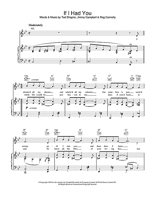 Frank Sinatra If I Had You sheet music notes and chords. Download Printable PDF.