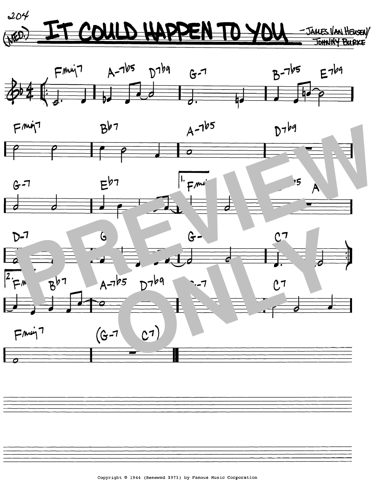 Frank Sinatra It Could Happen To You Sheet Music Chords And Lyrics Download Printable Jazz 7055