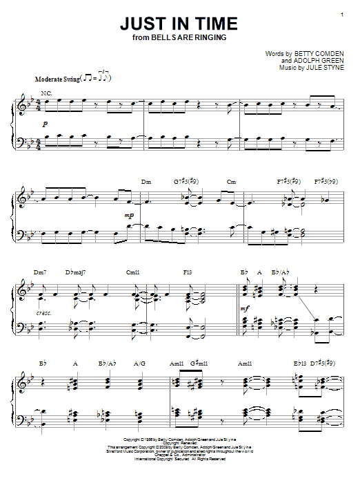 Learn to play Frank Sinatra Just In Time (arr. Brent Edstrom) sheet music for Piano Solo in minutes. Frank Sinatra Just In Time (arr. Brent Edstrom) sheet music notes and chords. Download Printable PDF.