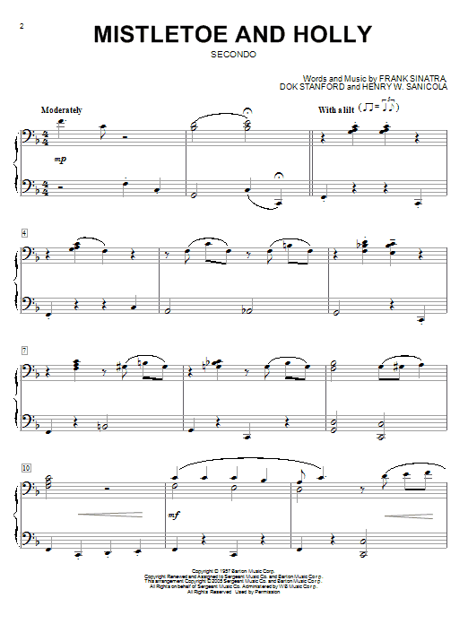 Learn to play Frank Sinatra Mistletoe And Holly sheet music for Educational Piano in minutes. Frank Sinatra Mistletoe And Holly sheet music notes and chords. Download Printable PDF.