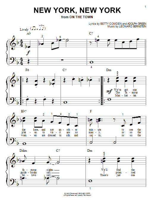 Learn to play Frank Sinatra New York, New York sheet music for Piano, Vocal & Guitar (Right-Hand Melody) in minutes. Frank Sinatra New York, New York sheet music notes and chords. Download Printable PDF.