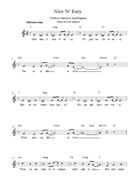 Lew Spence Nice 'N' Easy sheet music notes and chords. Download Printable PDF.