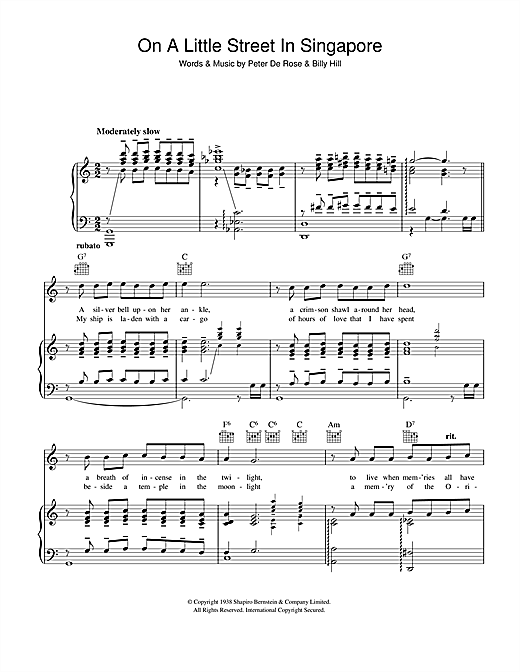 Learn to play Frank Sinatra On A Little Street In Singapore sheet music for Piano, Vocal & Guitar in minutes. Frank Sinatra On A Little Street In Singapore sheet music notes and chords