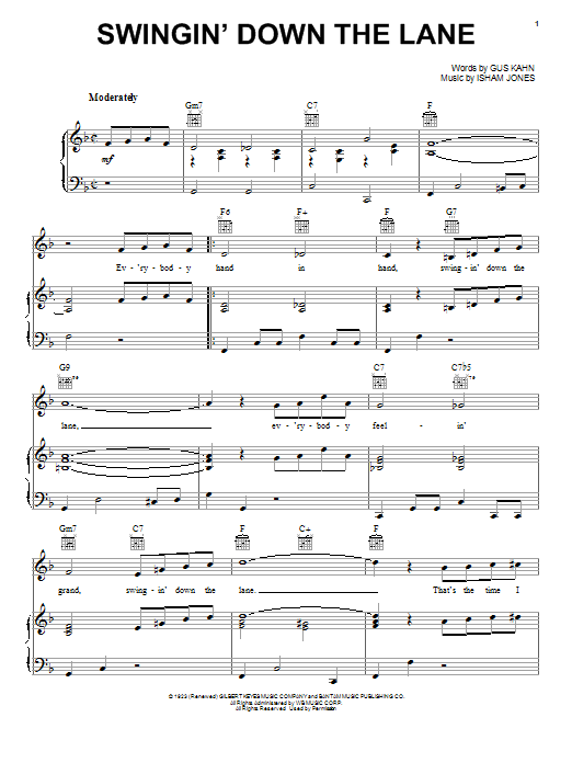 Learn to play Frank Sinatra Swingin' Down The Lane sheet music for Piano, Vocal & Guitar (Right-Hand Melody) in minutes. Frank Sinatra Swingin' Down The Lane sheet music notes and chords. Download Printable PDF.