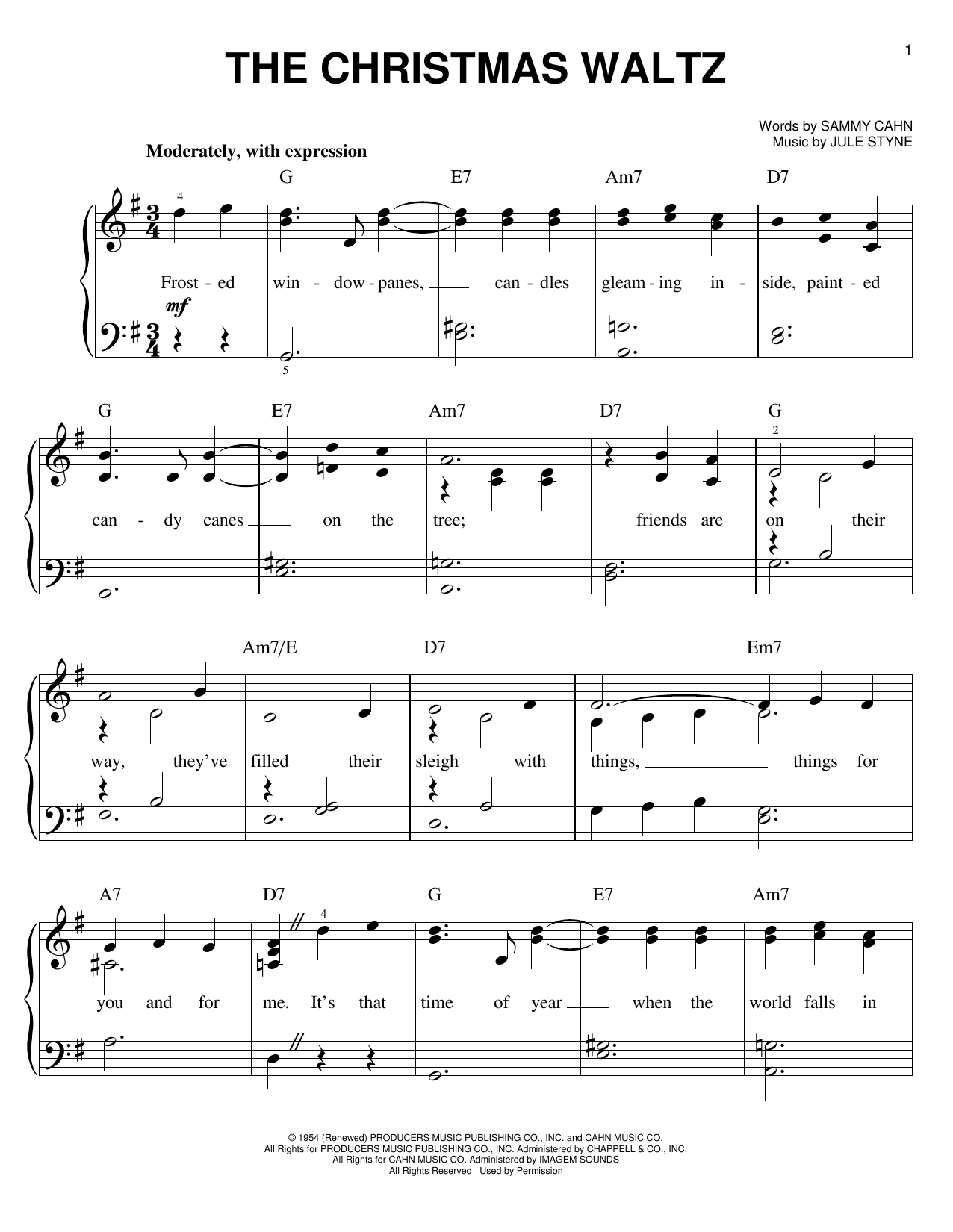 Frank Sinatra The Christmas Waltz sheet music notes and chords. Download Printable PDF.