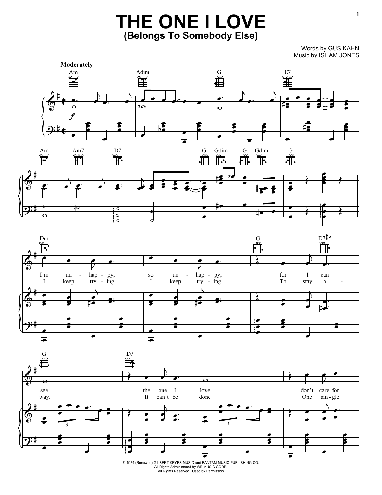 Learn to play Frank Sinatra The One I Love (Belongs To Somebody Else) sheet music for Piano, Vocal & Guitar Chords (Right-Hand Melody) in minutes. Price: 6.9900$ Frank Sinatra The One I Love (Belongs To Somebody Else) sheet music notes and chords arranged for Piano, Vocal & Guitar Chords (Right-Hand Melody)