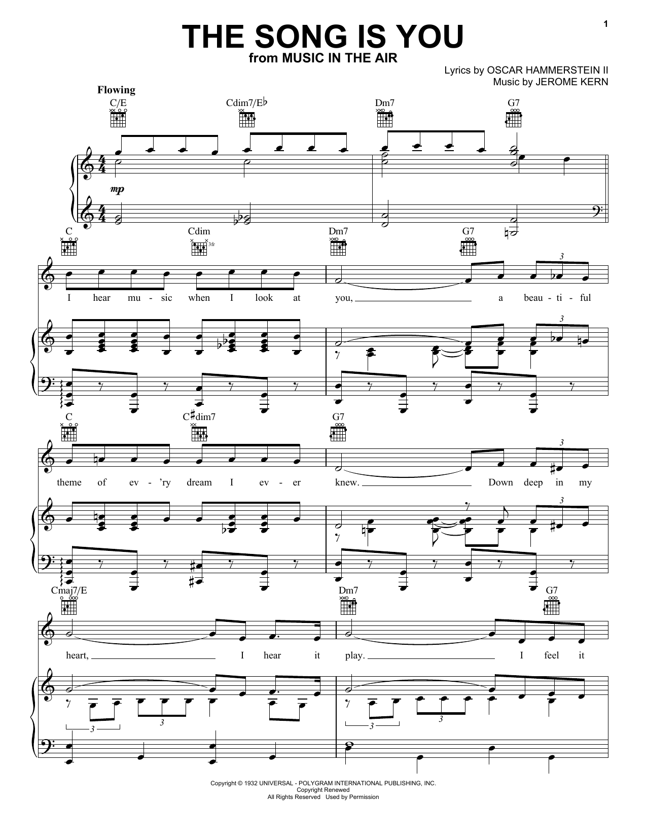 Frank Sinatra The Song Is You sheet music notes and chords. Download Printable PDF.