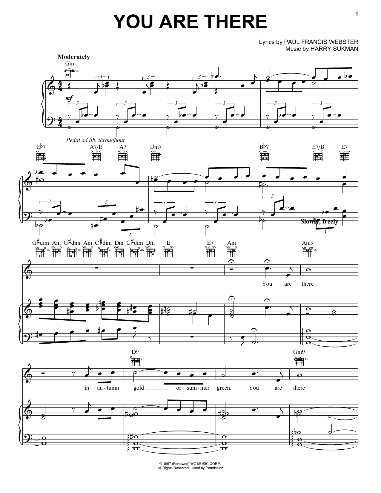 Frank Sinatra You Are There sheet music notes and chords. Download Printable PDF.