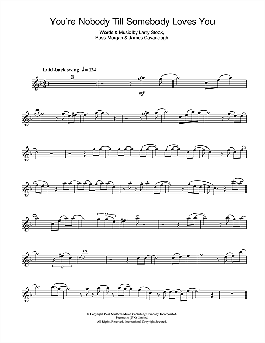 Frank Sinatra You're Nobody Till Somebody Loves You sheet music notes and chords. Download Printable PDF.