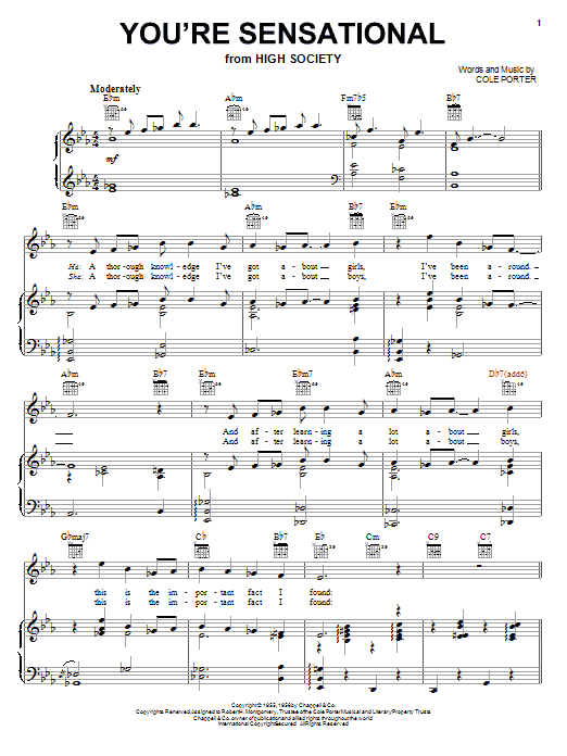 Learn to play Frank Sinatra You're Sensational sheet music for Piano, Vocal & Guitar (Right-Hand Melody) in minutes. Frank Sinatra You're Sensational sheet music notes and chords. Download Printable PDF.