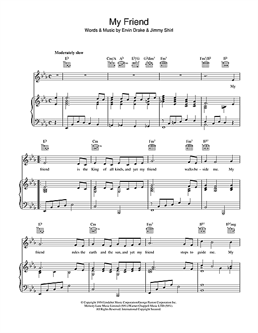 Frankie Laine My Friend sheet music notes and chords. Download Printable PDF.