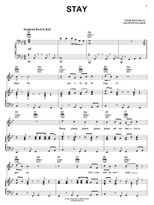 Learn to play Frankie Valli & The Four Seasons Stay sheet music for Piano, Vocal & Guitar (Right-Hand Melody) in minutes. Price: 6.9900$ Frankie Valli & The Four Seasons Stay sheet music notes and chords. Download Printable PDF.