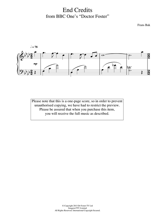 Learn to play Frans Bak End Credits (from BBC One's Frans Bak End Credits (from BBC One's