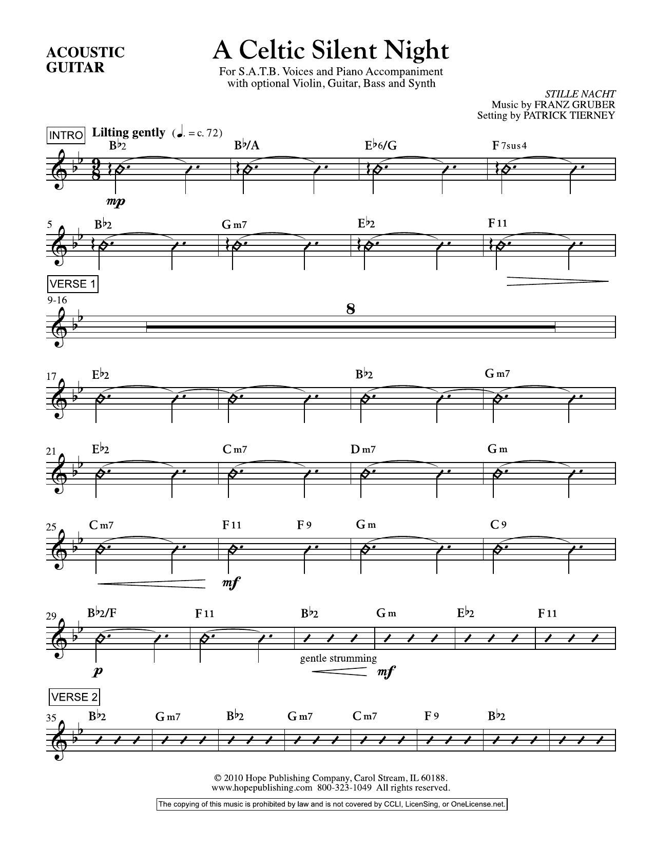 Learn to play Franz Gruber A Celtic Silent Night - Acoustic Guitar sheet music for Choir Instrumental Pak in minutes. Price: 16.9700$ Franz Gruber A Celtic Silent Night - Acoustic Guitar sheet music notes and chords arranged for Choir Instrumental Pak