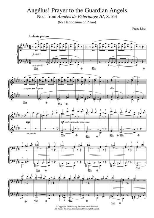 Learn to play Franz Liszt Annees De Pelerinage III, No.1: Angelus! Prayer To The Guardian Angels sheet music for Piano Solo in minutes. Franz Liszt Annees De Pelerinage III, No.1: Angelus! Prayer To The Guardian Angels sheet music notes and chords. Download Printable PDF.