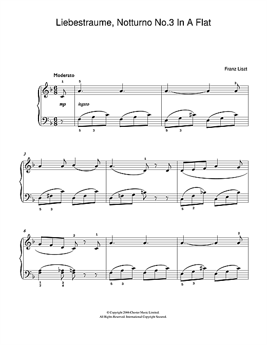 Franz Liszt Liebestraume: Notturno No.3 In A Flat: O Lieb, So Lang Du Lieben… sheet music notes and chords. Download Printable PDF.