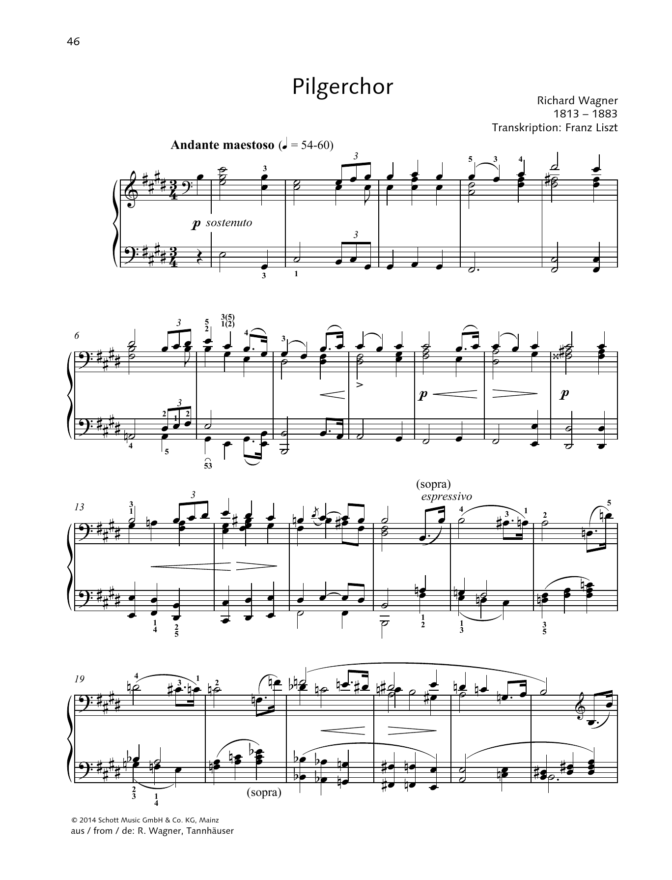 Franz Liszt Pilgerchor sheet music notes and chords. Download Printable PDF.