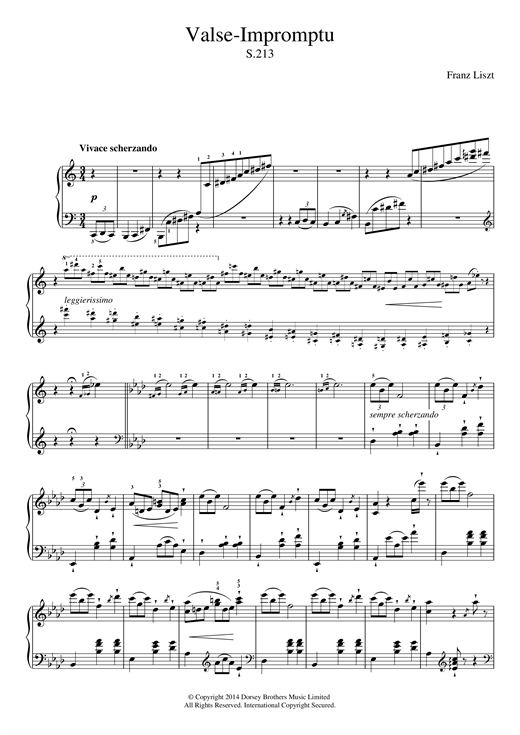 Learn to play Franz Liszt Valse-Impromptu sheet music for Piano Solo in minutes. Franz Liszt Valse-Impromptu sheet music notes and chords. Download Printable PDF.