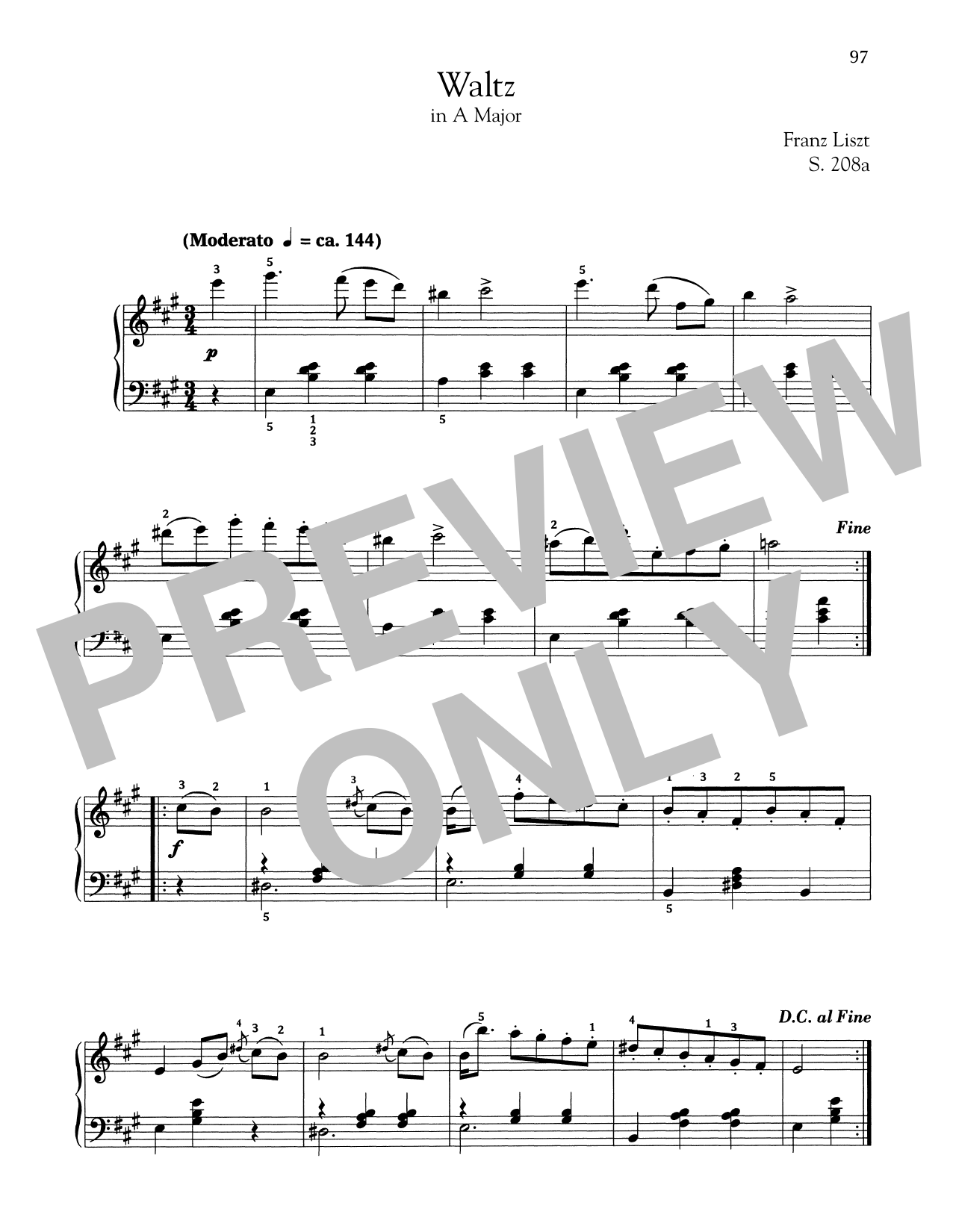Learn to play Franz Liszt Waltz In A Major, S. 208a sheet music for Piano Solo in minutes. Franz Liszt Waltz In A Major, S. 208a sheet music notes and chords. Download Printable PDF.