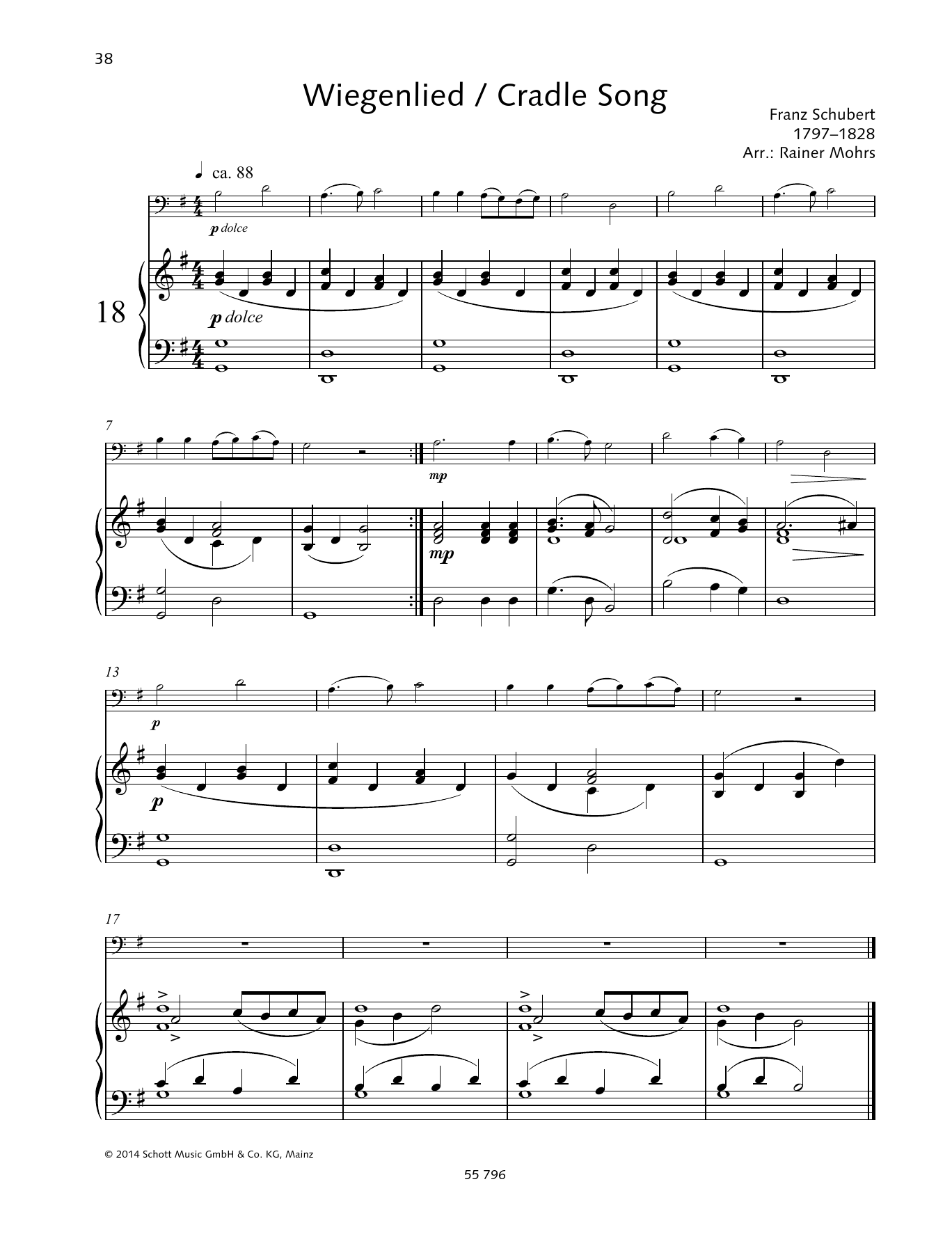 Franz Schubert Cradle Song sheet music notes and chords. Download Printable PDF.