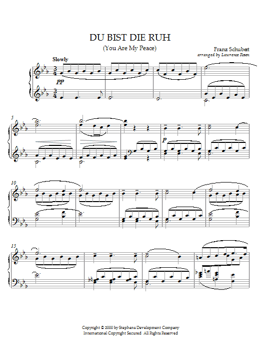 Learn to play Franz Schubert Du Bist Die Ruh (You Are My Peace) sheet music for Piano Solo in minutes. Franz Schubert Du Bist Die Ruh (You Are My Peace) sheet music notes and chords