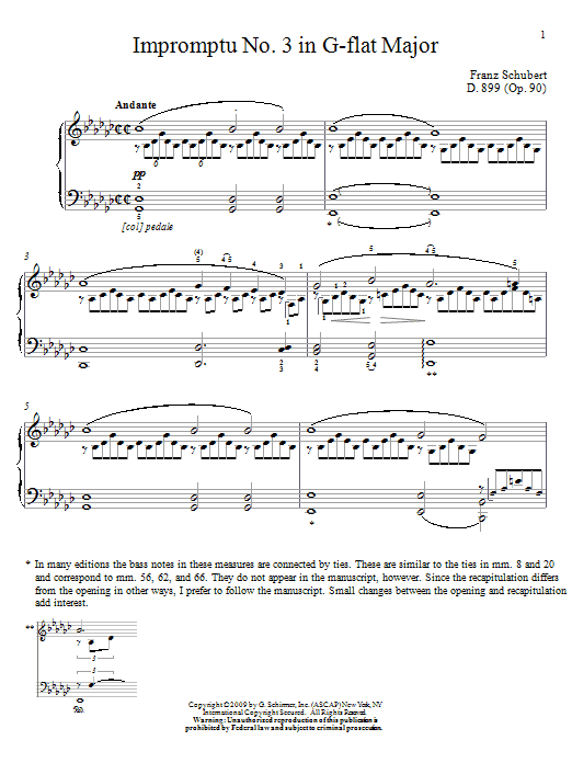 Learn to play Franz Schubert Impromptu No. 3 In G Flat Major sheet music for Piano Solo in minutes. Franz Schubert Impromptu No. 3 In G Flat Major sheet music notes and chords