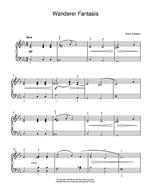 Learn to play Franz Schubert Wanderer Fantasia sheet music for Piano Solo in minutes. Franz Schubert Wanderer Fantasia sheet music notes and chords. Download Printable PDF.