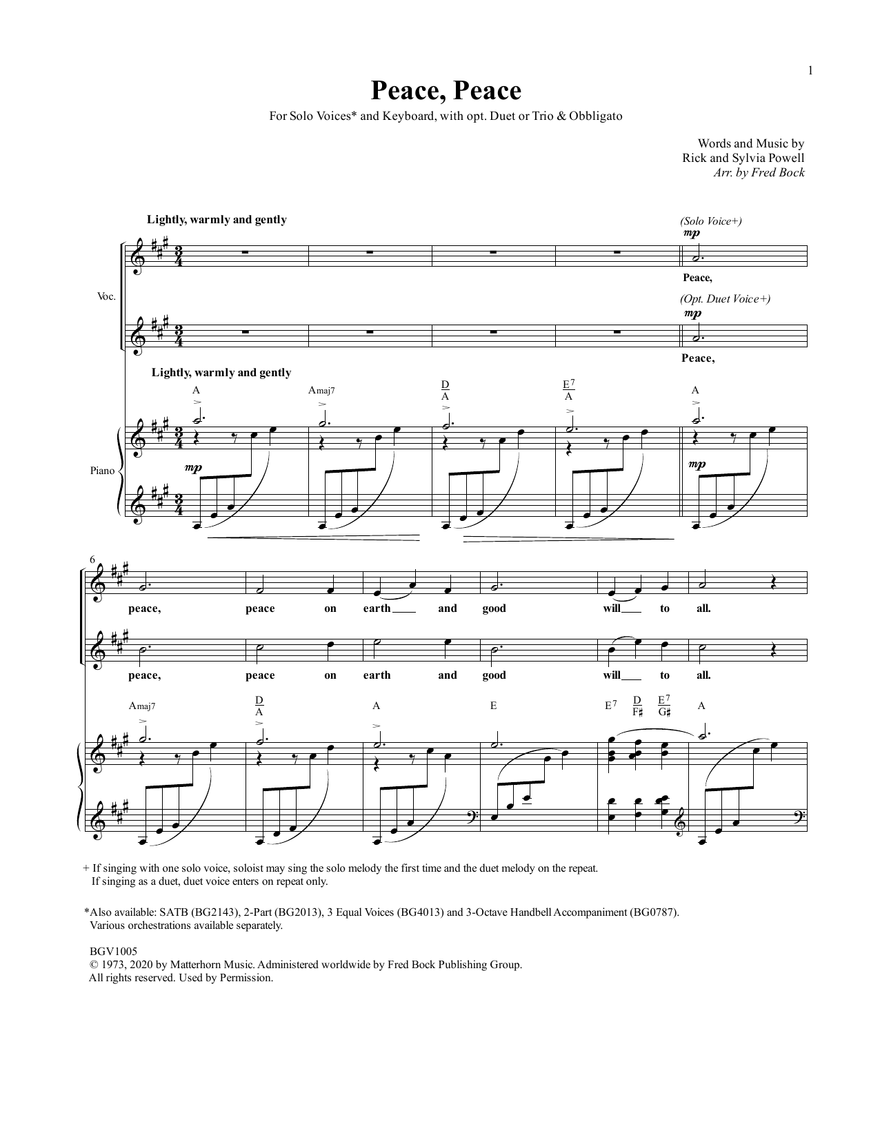 Fred Bock Peace, Peace sheet music notes and chords. Download Printable PDF.