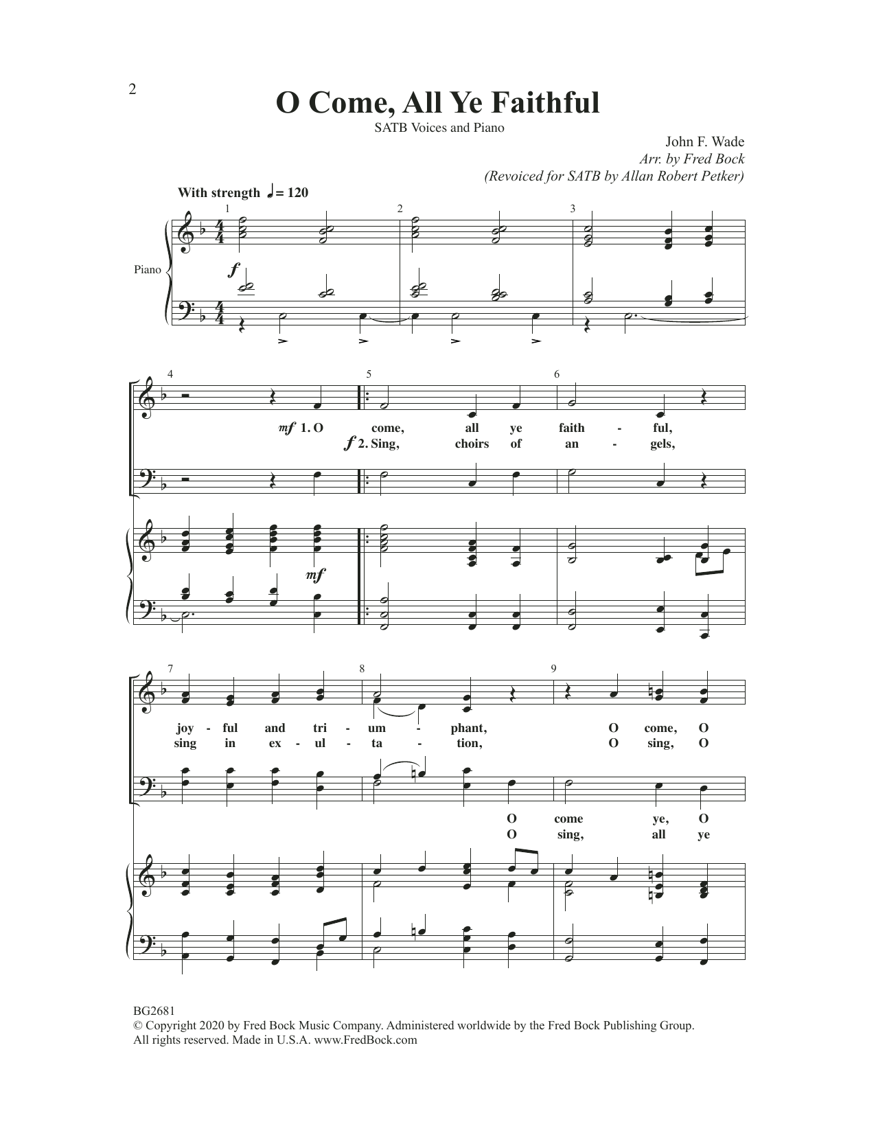 Learn to play Fred Bock & Allan Robert Petker O Come All Ye Faithful sheet music for SATB Choir in minutes. Price: 3.9900$ Fred Bock & Allan Robert Petker O Come All Ye Faithful sheet music notes and chords arranged for SATB Choir
