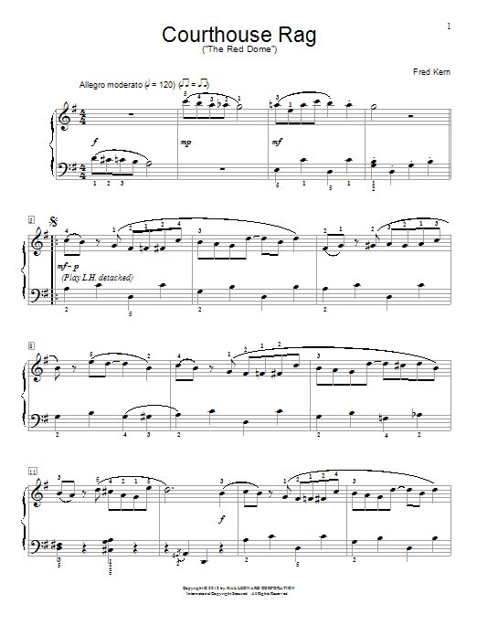 Fred Kern Courthouse Rag sheet music notes and chords. Download Printable PDF.