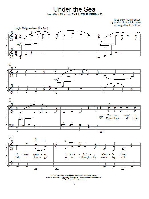 Fred Kern Under The Sea sheet music notes and chords. Download Printable PDF.