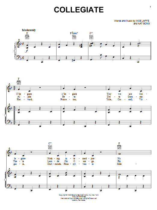Fred Waring Collegiate sheet music notes and chords. Download Printable PDF.