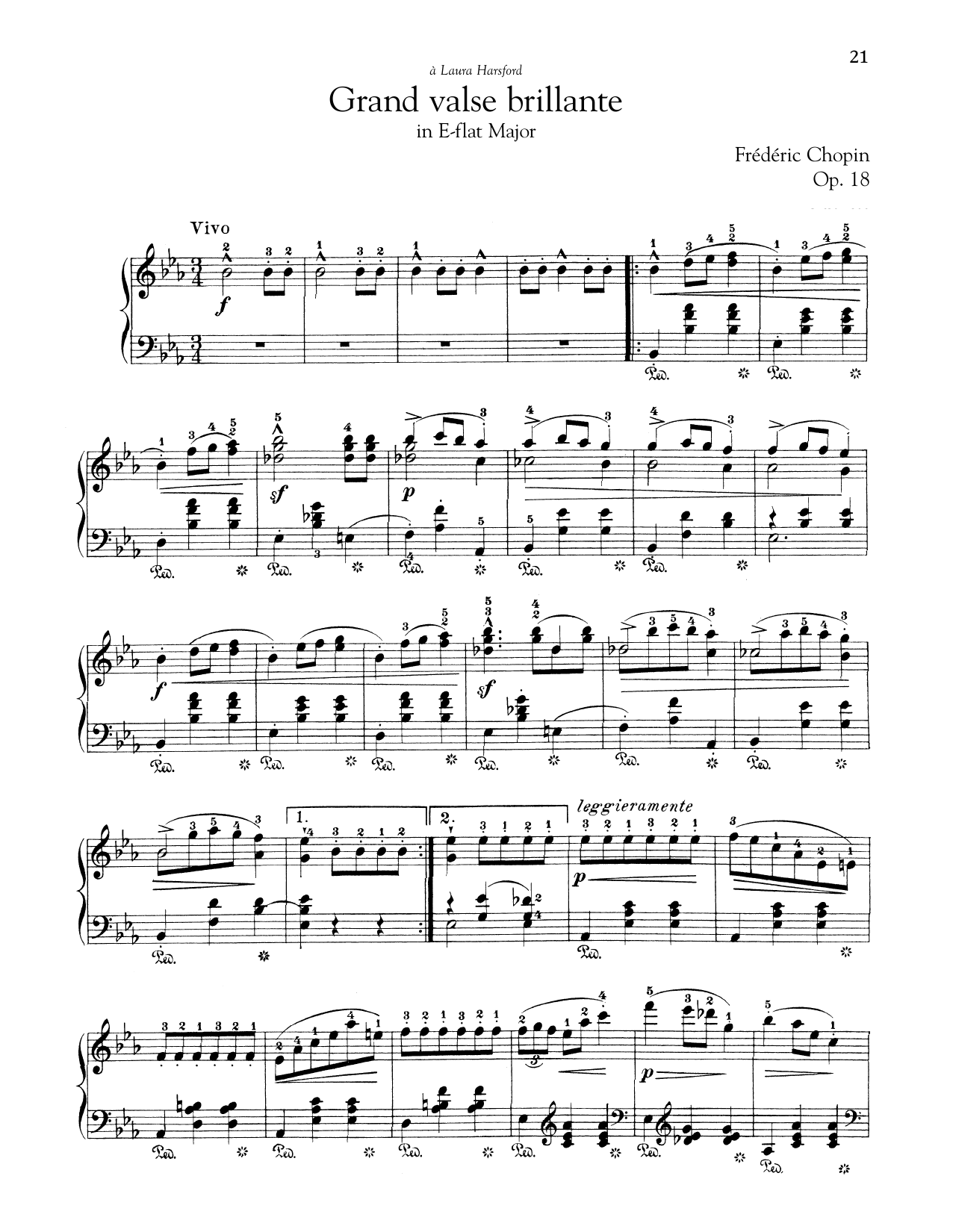 Learn to play Frederic Chopin Grand Valse Brillante In E-Flat Major, Op. 18 sheet music for Piano Solo in minutes. Frederic Chopin Grand Valse Brillante In E-Flat Major, Op. 18 sheet music notes and chords. Download Printable PDF.