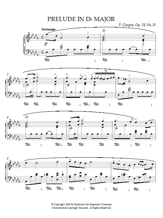 Learn to play Frederic Chopin Prelude In D Flat Major, Op.28, No.15 (Raindrop) sheet music for Piano Solo in minutes. Frederic Chopin Prelude In D Flat Major, Op.28, No.15 (Raindrop) sheet music notes and chords