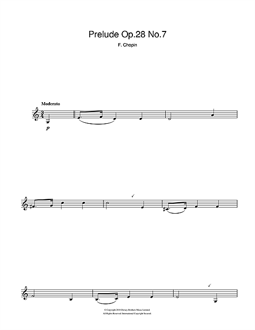 Learn to play Frederic Chopin Prelude Op.28 No.7 sheet music for Alto Sax Solo in minutes. Frederic Chopin Prelude Op.28 No.7 sheet music notes and chords. Download Printable PDF.