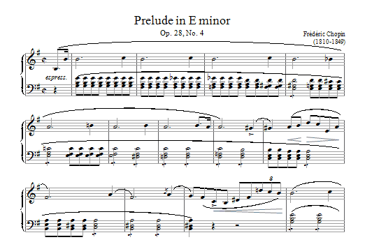 Frederic Chopin Prelude in E Minor, Op.28, No.4 sheet music notes and chords. Download Printable PDF.