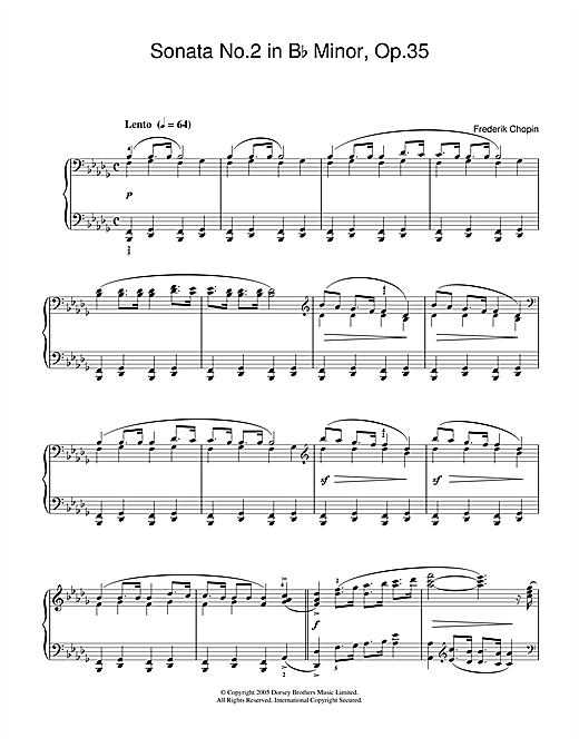 Frederic Chopin Sonata No 2 In B Flat Minor Op 35 Funeral March Sheet Music Pdf Notes Chords Classical Score