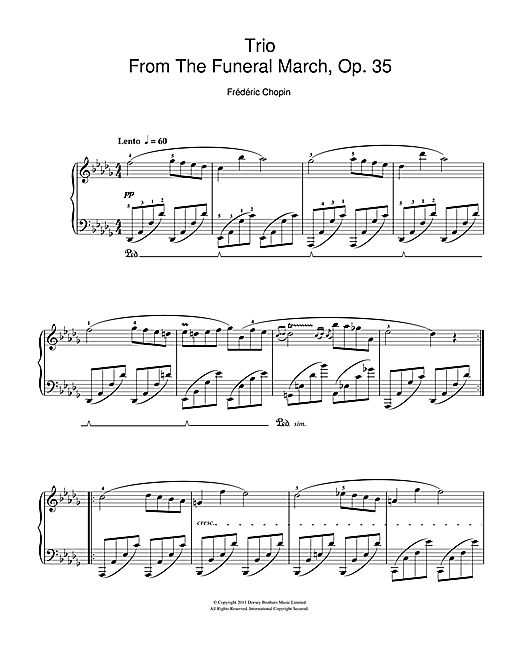 Frederic Chopin Trio From The Funeral March Op 35 Sheet Music