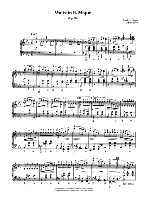 Learn to play Frederic Chopin Waltz Op.18 (from 'Les Sylphides') sheet music for Piano Solo in minutes. Frederic Chopin Waltz Op.18 (from 'Les Sylphides') sheet music notes and chords. Download Printable PDF.