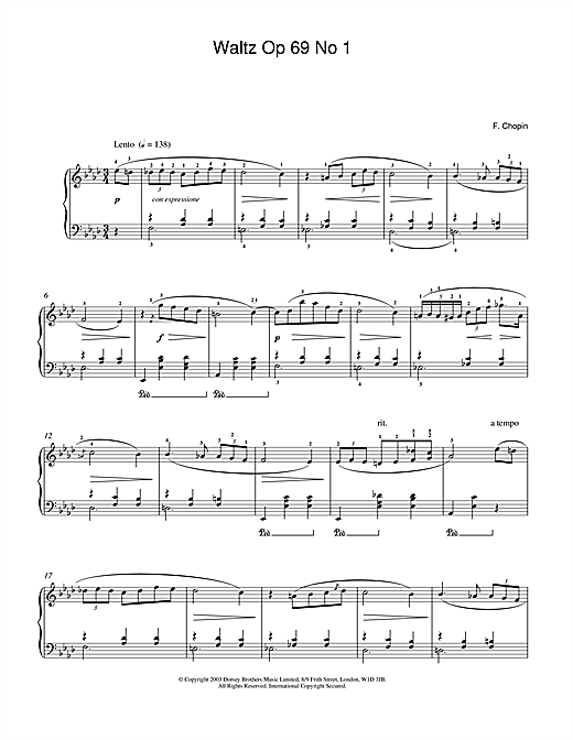 Learn to play Frederic Chopin Waltz Op.69, No.1 sheet music for Piano Solo in minutes. Frederic Chopin Waltz Op.69, No.1 sheet music notes and chords