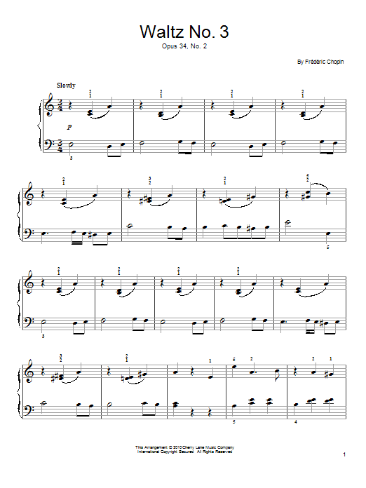 Learn to play Frederic Chopin Waltz Op. 34, No. 2 sheet music for Easy Piano in minutes. Price: 6.9900$ Frederic Chopin Waltz Op. 34, No. 2 sheet music notes and chords arranged for Easy Piano