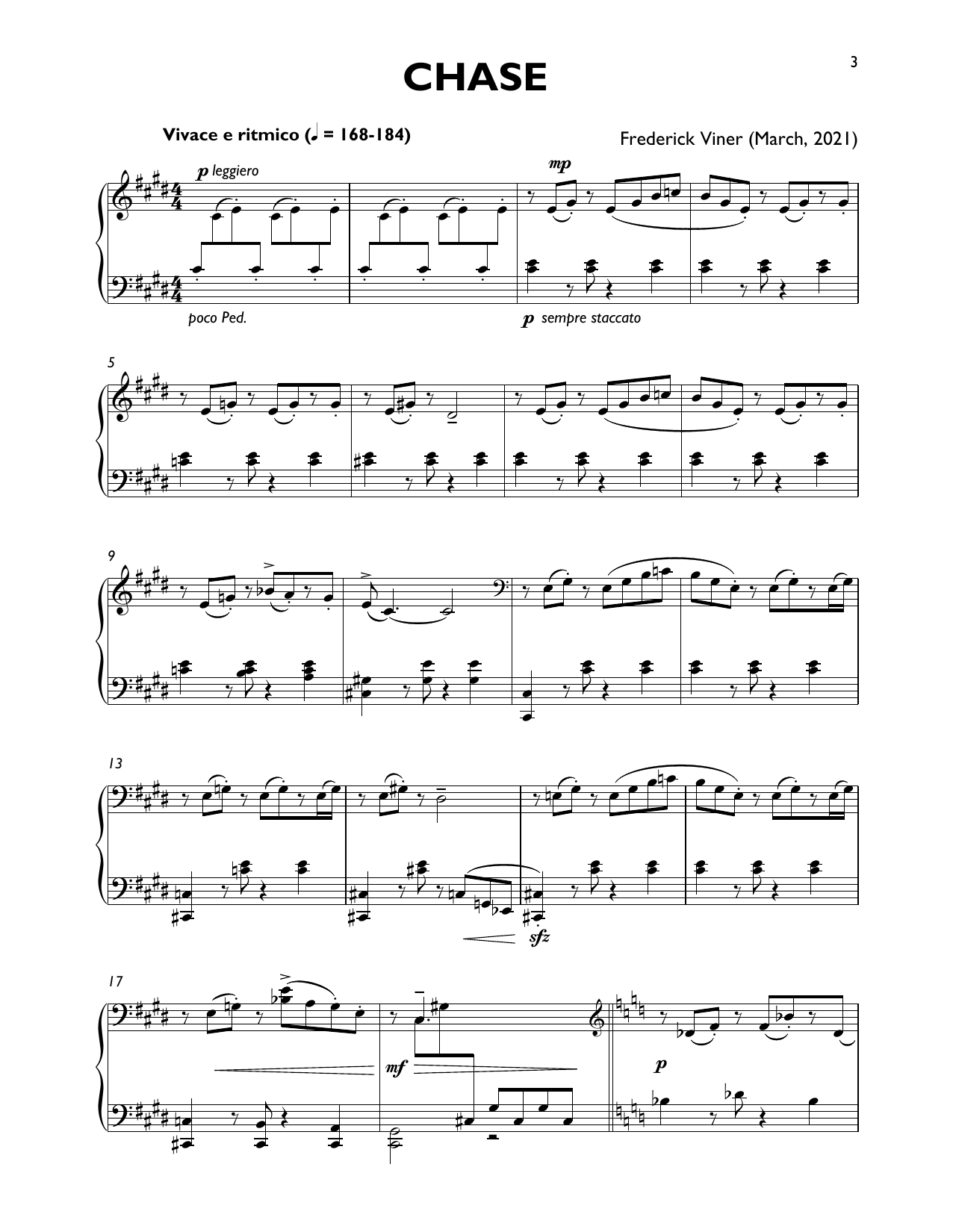 Frederick Viner Chase sheet music notes and chords. Download Printable PDF.