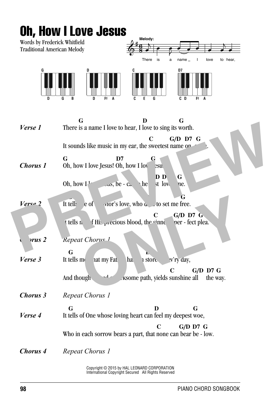 Traditional Oh How I Love Jesus O How I Love Jesus Sheet Music Pdf Notes Chords Gospel Score Piano Chords Lyrics Download Printable Sku 161250