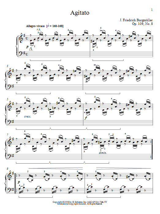 Friedrich Burgmuller Agitato sheet music notes and chords. Download Printable PDF.