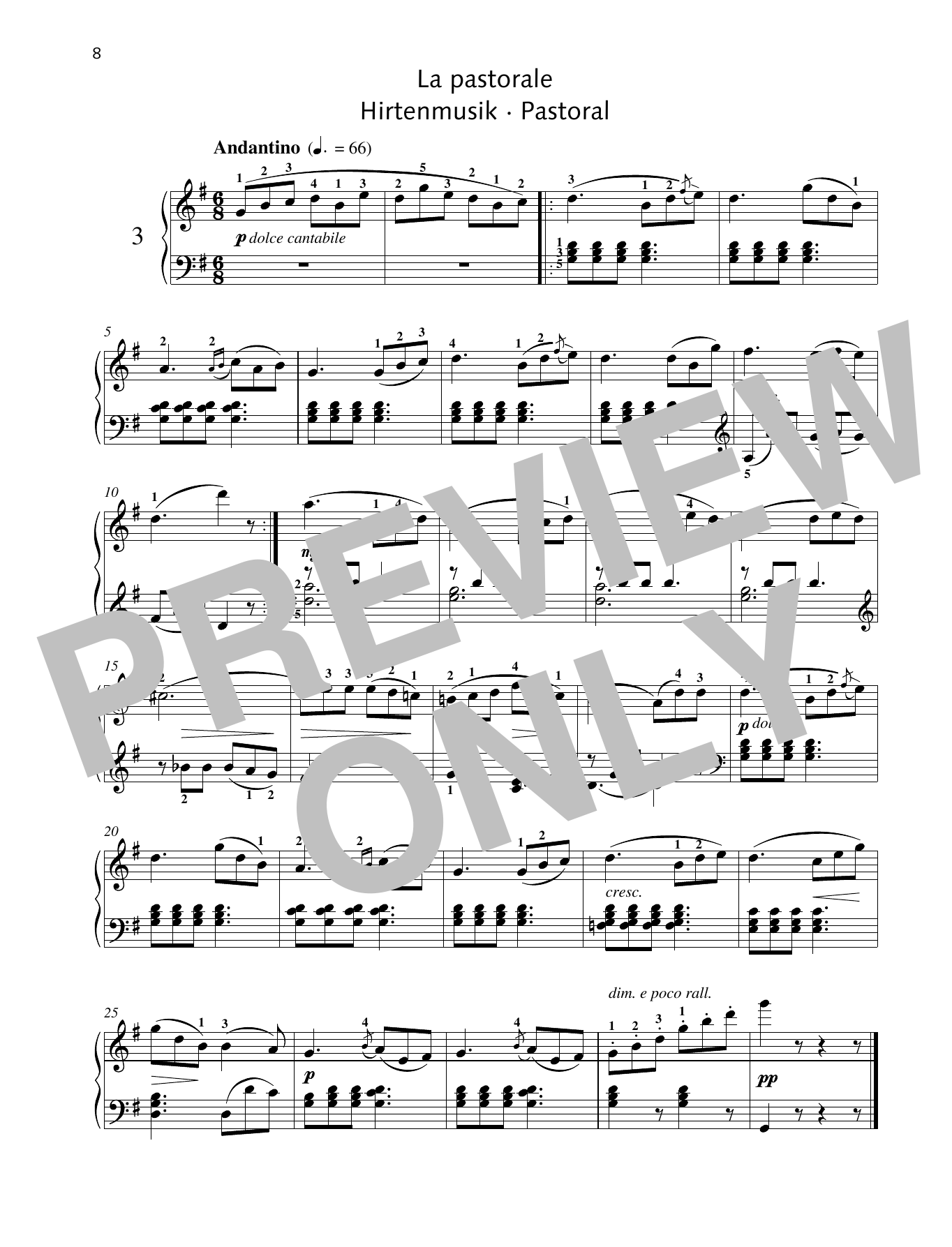 Friedrich Burgmuller Pastoral sheet music notes and chords. Download Printable PDF.