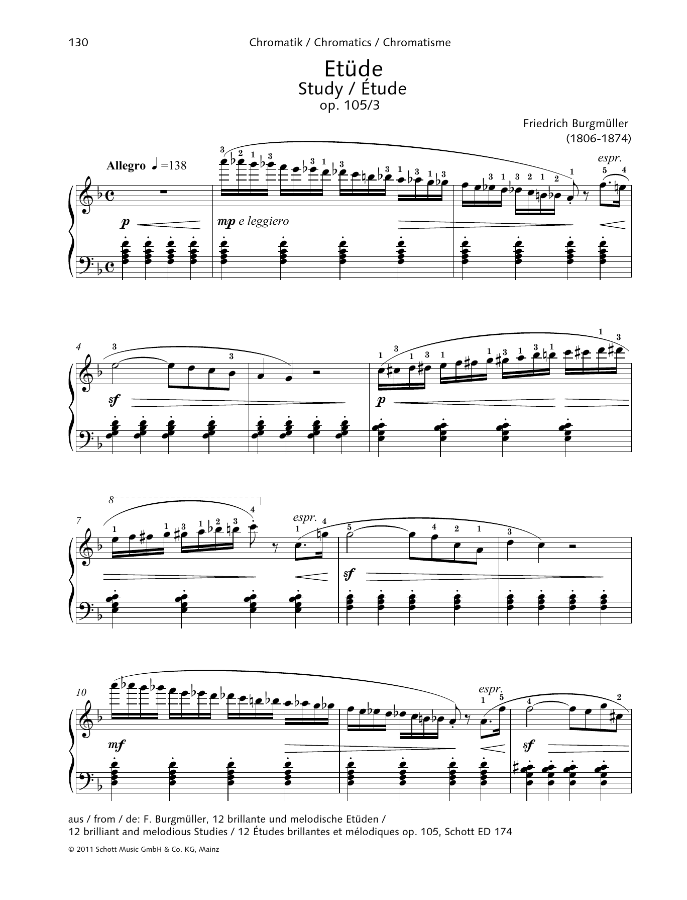 Friedrich Burgmuller Study sheet music notes and chords. Download Printable PDF.