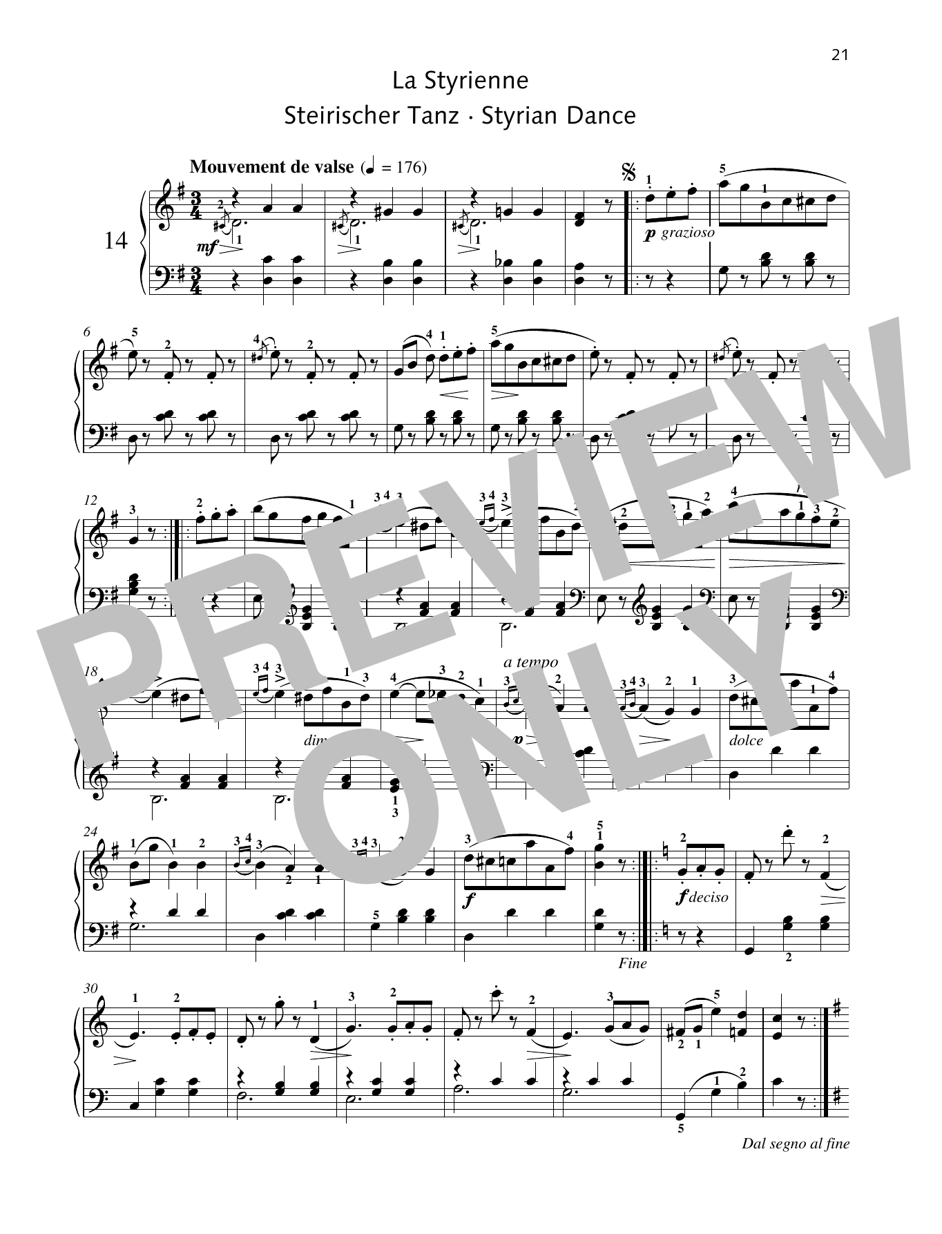 Friedrich Burgmuller Styrian Dance sheet music notes and chords. Download Printable PDF.